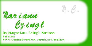 mariann czingl business card